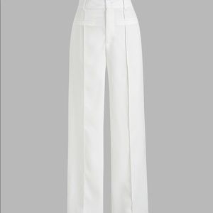 White straight leg trousers